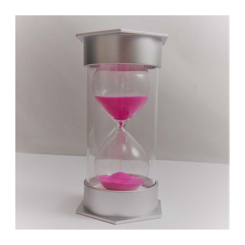 Sanduhren 5 Min. 12 cm Glas in Kunststoff metallic