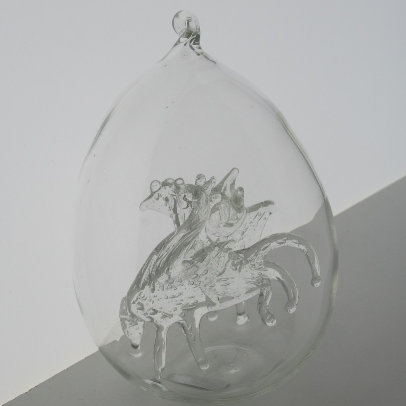 Glas Eier 9.5cm mit Hühner CH