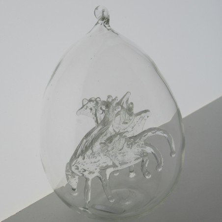 Glas Eier 9.5cm mit Hühner CH
