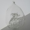 Glas Eier 9.5cm mit Hühner CH
