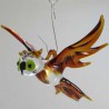 Glasvogel, Eule 90mm Bernstein klar zum hängen