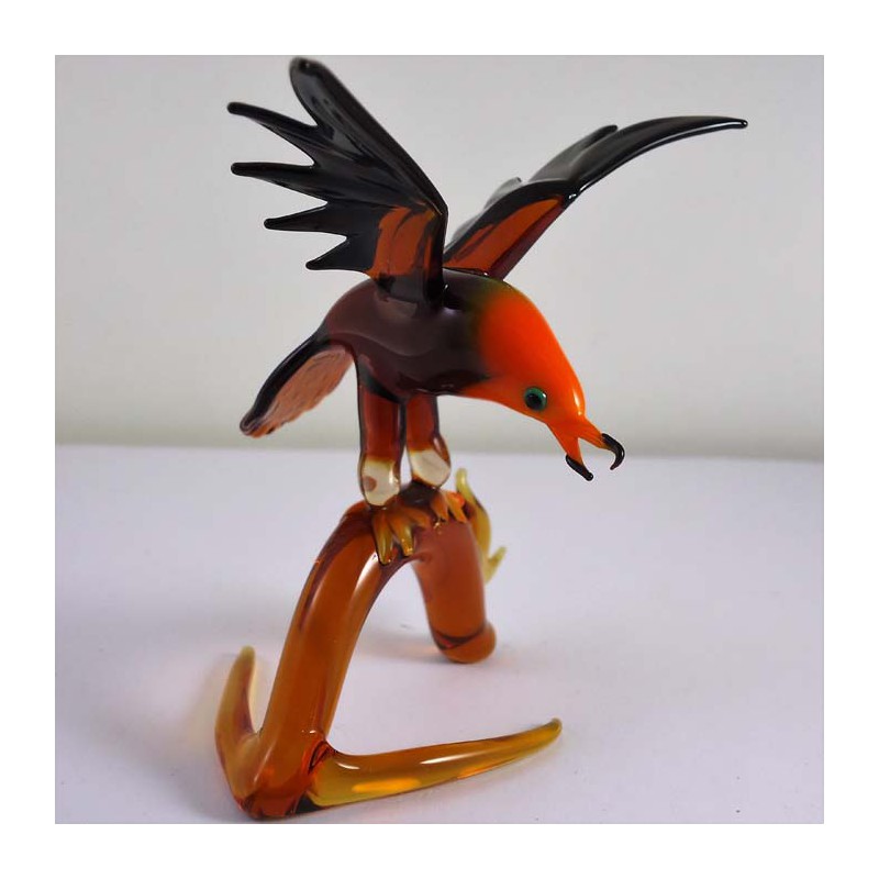 Glas Vogel Adler 11cm auf Ast zum stellen Glas Vogel Adler 11cm auf Ast zum stellen