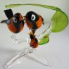 Glasvogel Vogelfamilie 70mm auf Ast zum stellen sortiert