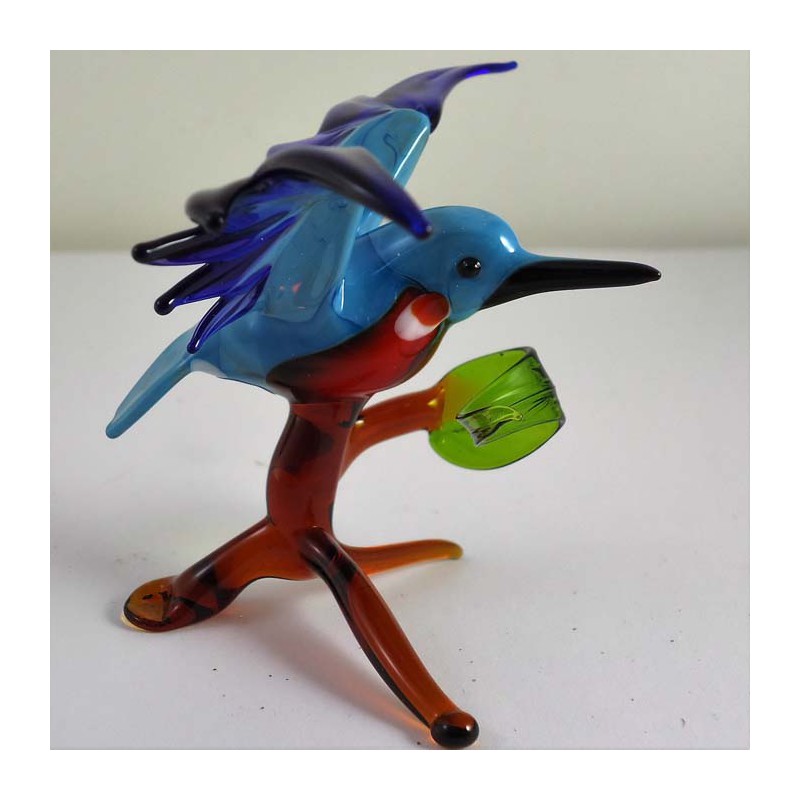 Glas Eisvogel 11cm auf Ast zum stellen Glas Eisvogel 11cm auf Ast zum stellen