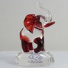 Glas Elefant 82mm auf Sockel