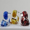 Glas Hund 43mm sortiert blau gelb rot