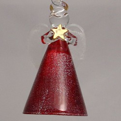 Glas Engel 8cm rot zum hängen und stellen