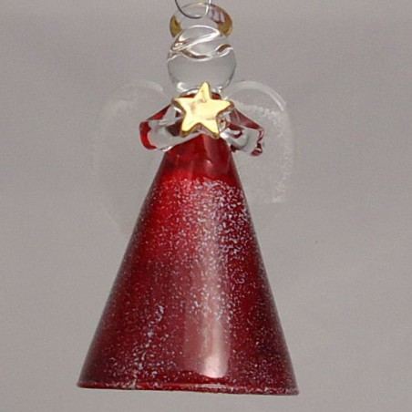 Glas Engel 8cm rot zum hängen und stellen