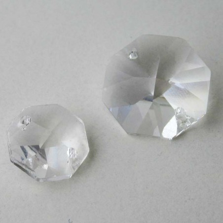 Swarovski 10 mm Achteck mit 2 Löcher klar zum hängen
