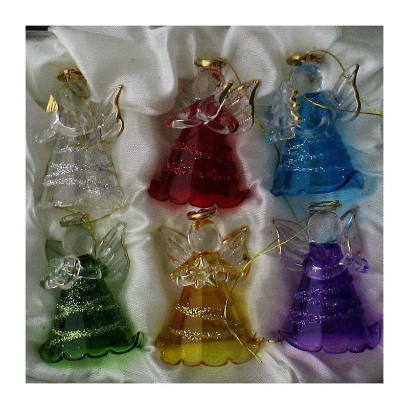 Glas Engel 4.5cm farbig zum hängen und stellen