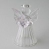 Glas Engel 45 mm konisch klar mit Farbigem Herz zum hängen und stellen