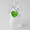 Glas Engel 45 mm konisch klar mit Farbigem Herz zum hängen und stellen