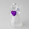Glas Engel 45 mm konisch klar mit Farbigem Herz zum hängen und stellen