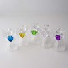 Glas Engel 45 mm konisch klar mit Farbigem Herz zum hängen und stellen