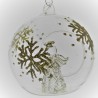 Glas Engel in Kugel 80mm klar-gold bemalt, farbig zum hängen und stellen