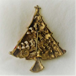 Tannenbaumbrosche 5.3cm mit Swarovski Steinen,