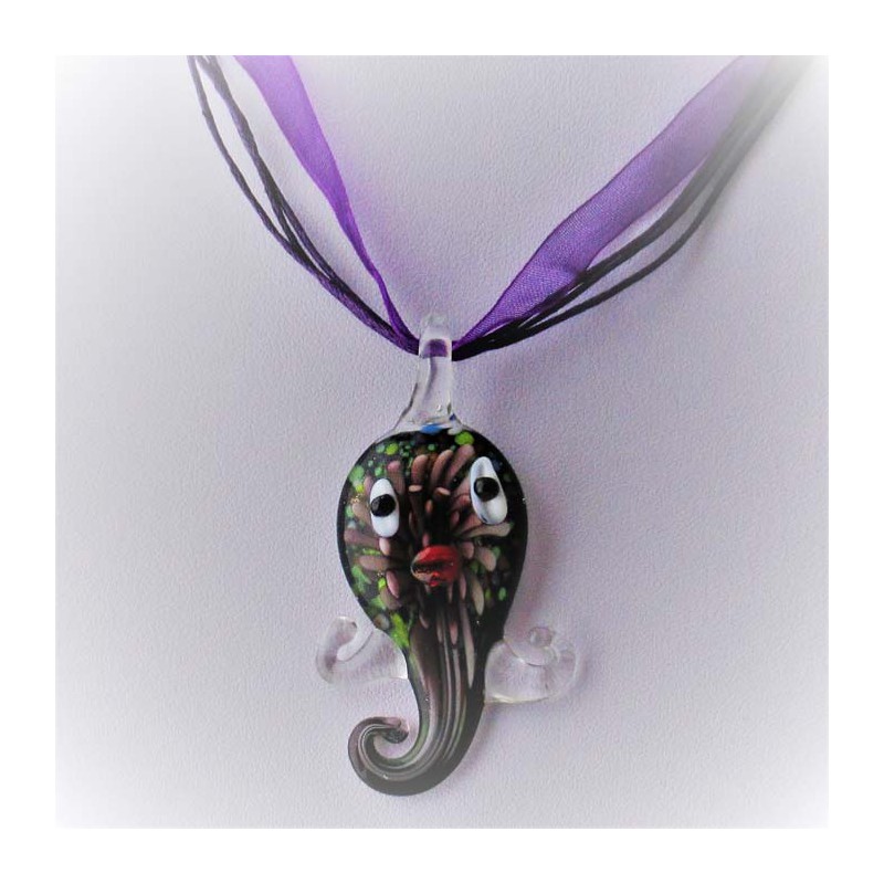 Muranoglas Fisch 70mm Lampwork Anhänger gemischte Farben  und Ganzband