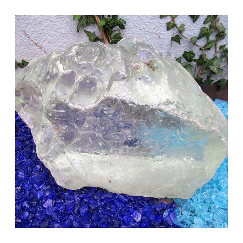 Glasbrocken-2 gelblich 40cm als Deko im Garten ca.27x40x15 cm 23 kg