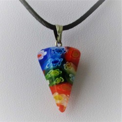 Muranoglas Spitzer Kegel 30 mm  Millefioraglas Murano zum hängen sortiert
