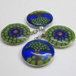 Muranoglas Runde 35 mm Mille Fiori Scheibe zum hängen