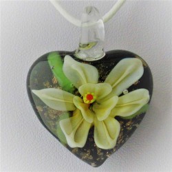 Muranoglas Herzblume 40 mm zum Hängen