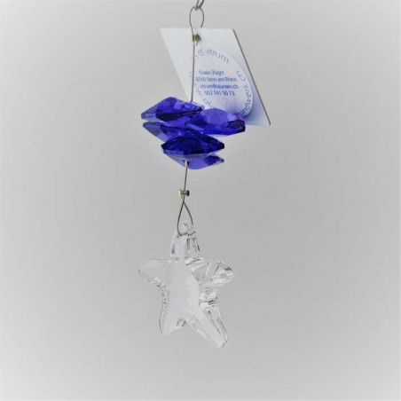 Kristallglas Fäden kurze 70mm  violett CC mit Swarovski Elements