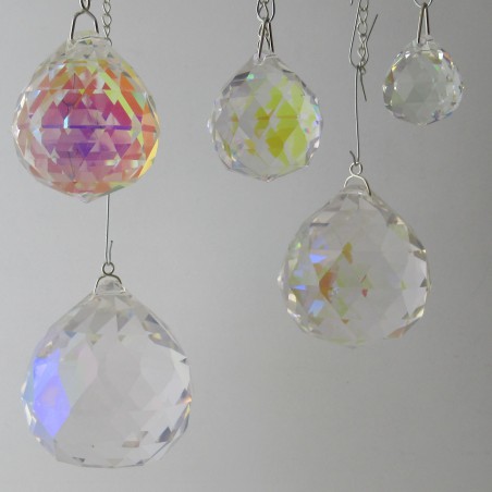 Bleikristallglas  Kugel 20-30-40-50-60mm Asfour Set zum hängen