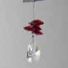 Kristallglas Fäden kurze 70mm  rot CC mit Swarovski Elements