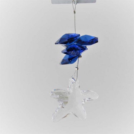 Kristallglas Fäden kurze 70mm blau mit Swarovski Elements
