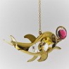 Delfin zum hängen und stellen mit Swarovski Elements vergoldet