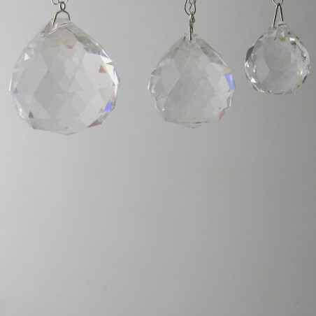 30-40-50mm Asfour Bleikristallglas  Kugel Set zum hängen