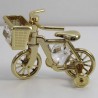 Dreirad mit Korb Swarovski Elements vergoldet