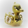 Ente mit Swarovski Elements vergoldet