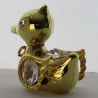 Ente mit Swarovski Elements vergoldet