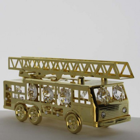 Feuerwehrauto mit Swarovski Elements vergoldet
