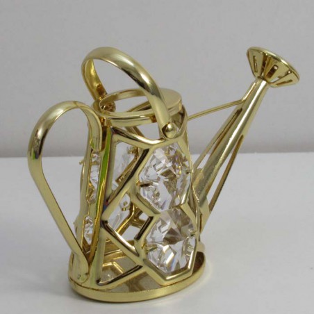 Giesskanne mit Swarovski Elements vergoldet
