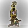 Kakadu auf Ast mit Swarovski Elements vergoldet