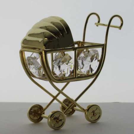 Kinderwagen Swarovski Elements vergoldet