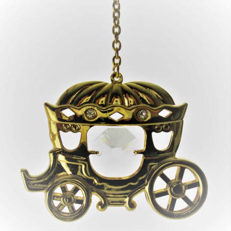 Kutsche zum hängen mit Swarovski Elements vergoldet