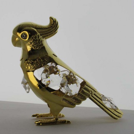 Papagei Swarovski Elements vergoldet