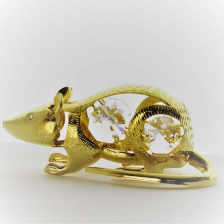 Ratte Swarovski Elements vergoldet