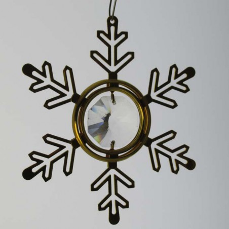 Schneestern zum hängen Swarovski Elements vergoldet