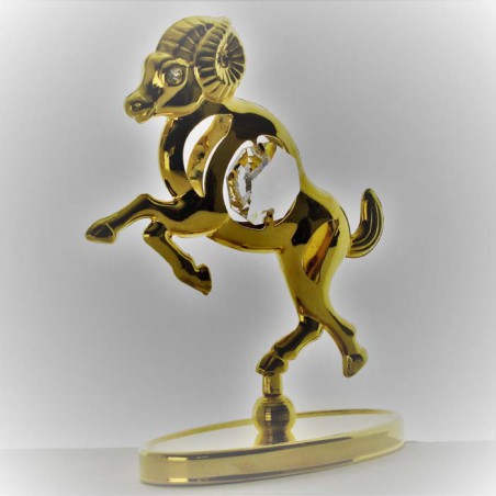 Sternzeichen Widder mit Swarovski Elements vergoldet