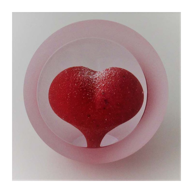 Glas Briefbeschwerer 80 mm Traumkugel    mit Herz