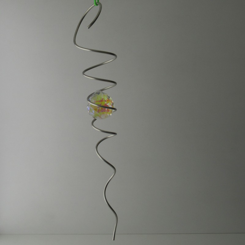 Edelstahl Kugel 32cm Spirale 40mm mit Asfour Kugel