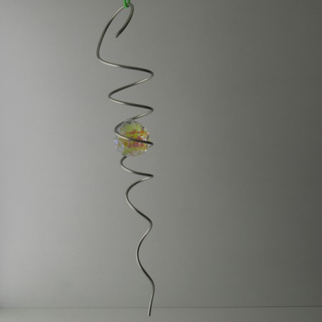 Edelstahl Kugel 32cm Spirale 40mm mit Asfour Kugel