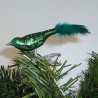 Glasvogel, mini-Vogel , Glimmerpunkte,  mit Naturfedern
