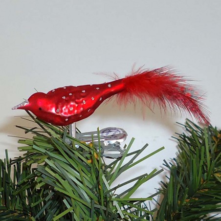 Glasvogel, mini-Vogel, rot Glimmerpunkte,