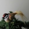Glasvogel Feldsperling, mit Naturfedern