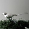 Glasvogel, kleiner breiter Vogel, Eis Lack weiss mit Glasfaserschwanz